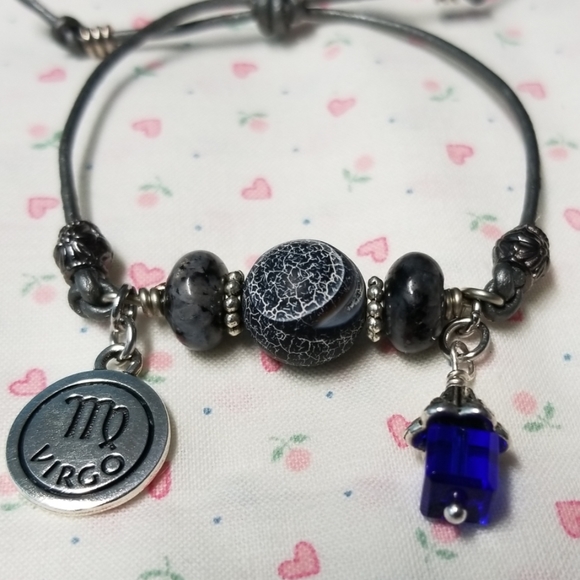 Zodiac Grey Leather Bracelet - Picture 3 of 4